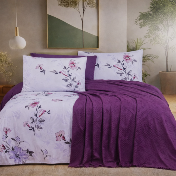 طقم ملايه بكوفرته سرير كبير