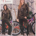 بيجامة نور تكس قطيفة مضلعة كتابة علي الصدر