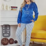 بيجامه كوكي قطيفه كتابه ع الصدر 2635