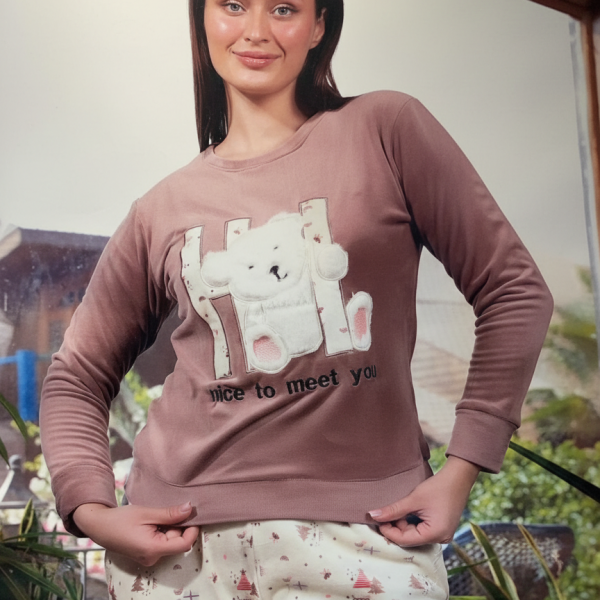 بيجامه ماجستي قطيفه دبدوب ع الصدر