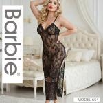 قميص باربي طويل دانتيل مفتوح من الجنب 654