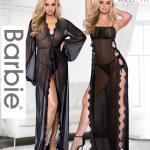 قميص بروب باربي طويل دانتيل فيونكه من الجنب 711