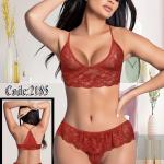 طقم برا+اندر دانتيل فتحة من الصدر
