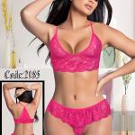 طقم برا+اندر دانتيل فتحة من الصدر