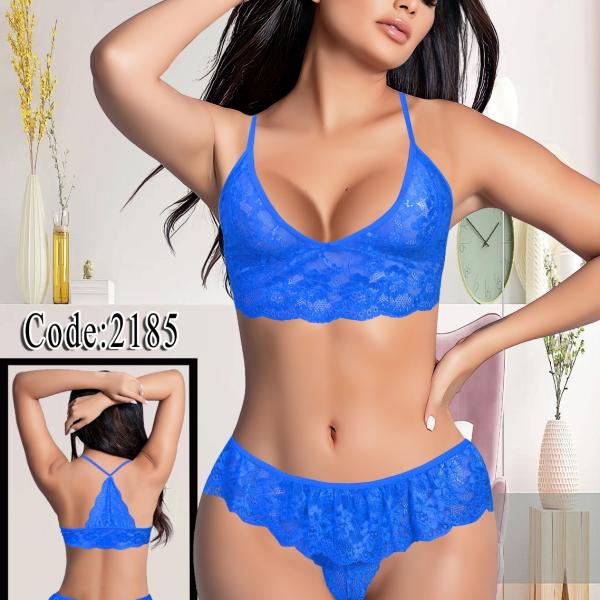 طقم برا+اندر دانتيل فتحة من الصدر