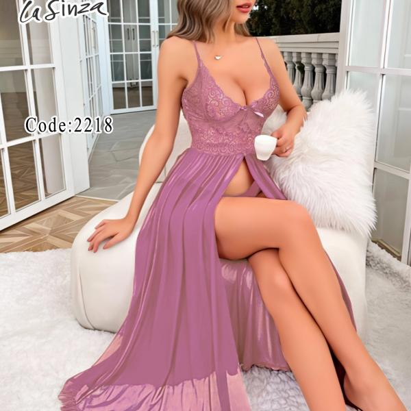 قميص لاسينزا طويل دانتيل *تل مفتوح ع الوسط 263