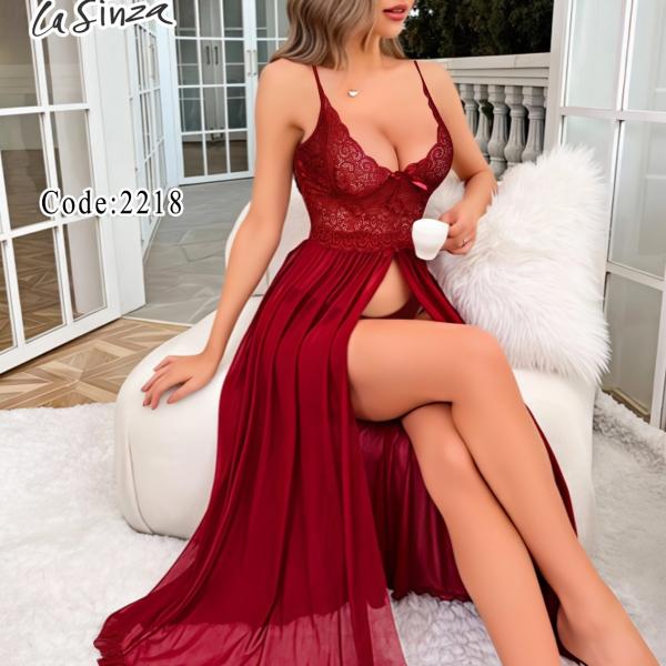 قميص لاسينزا طويل دانتيل *تل مفتوح ع الوسط 263