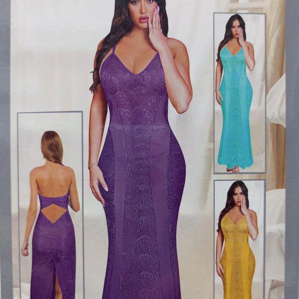 قميص اوليفيا طويل دانتيل مفتوح من الظهر