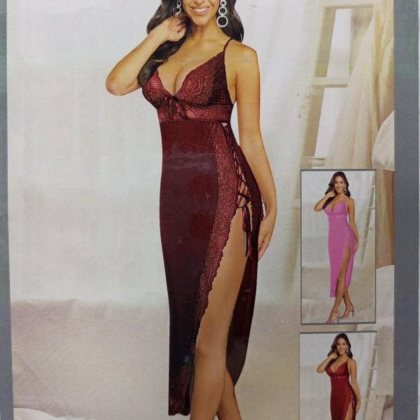 قميص اوليفيا طويل ليكرا* دانتيل  مفتوح من الجنب