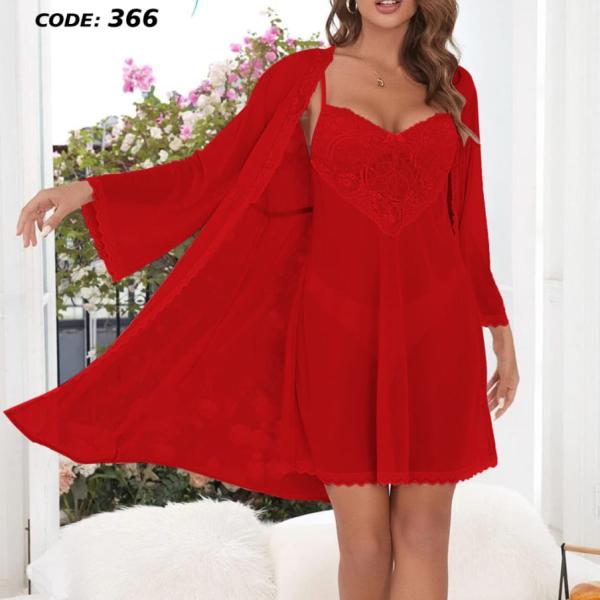 قميص قصير بروب تل دانتيل ع الصدر سلمي 366