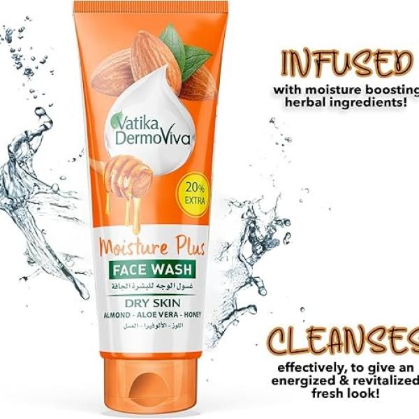 فاتيكا غسول الوجه مويستشر بلس من ديرموفيفا الغني بخلاصة اللوز والصبار والعسل للبشرة الجافة - 185 مل