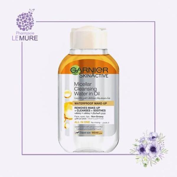 ماء ميسيلار لتنظيف البشرة سكين اكتيف من جارنييه، مع زيت ارجان مغربي 100 مل
