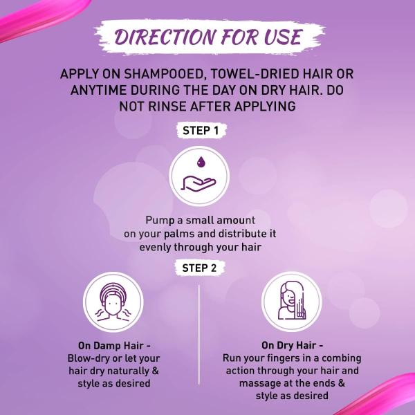 Vatika Naturals Frizz Control Hair Serum (47mL) | Natural Extract of Olive, Almond and Henna | Anti-Frizz Formula | For Dry and Damaged Hair