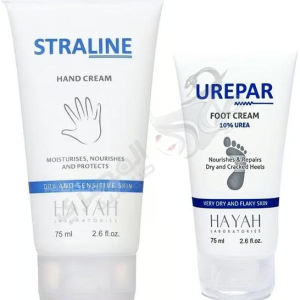 بوكس ترطيب2ق (هاند كريم سترالاين+كريم قدم يوريبار)يوريا