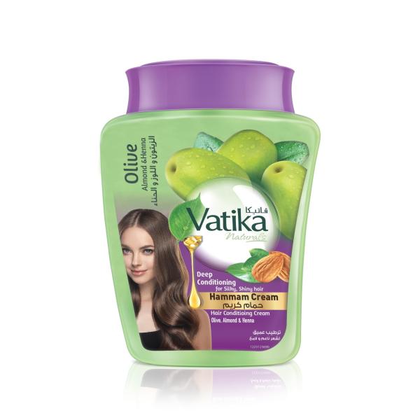 فاتيكا حمام كريم بالزيتون واللوز والحناء 500 مل Vatika Naturals Deep Conditioning with Extracts Of Almond, Henna & Olives 500 ml