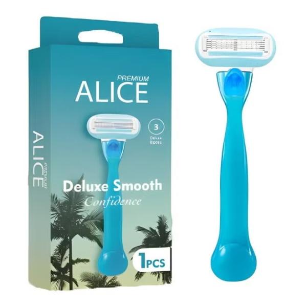 اليس شفرات بريميم ماكينة برأس 3موس+ترطيب تركواز AS-21