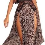 قميص باربي طويل ليكرا دانتيل من الصدر مفتوح من جنب6086