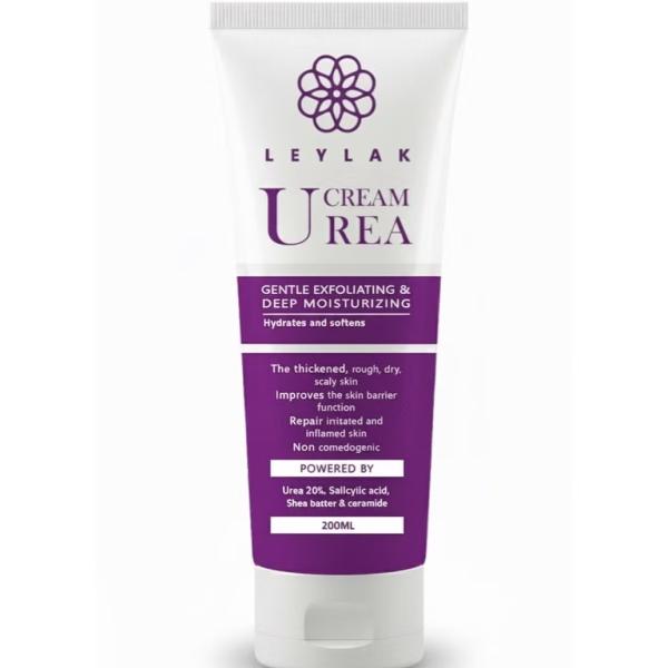 كريم اليوريا من ليلاك، 200 مل، تقشير لطيف وترطيب عميق مع 20% يوريا وحمض الساليسيليك وزبدة الشيا