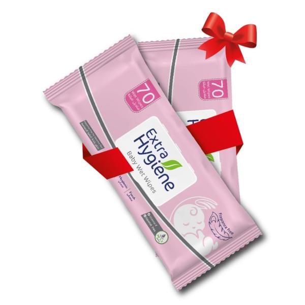 عرض 2ق وايبس مناديل مبللة للاطفال 70م*2 زيرو كحول