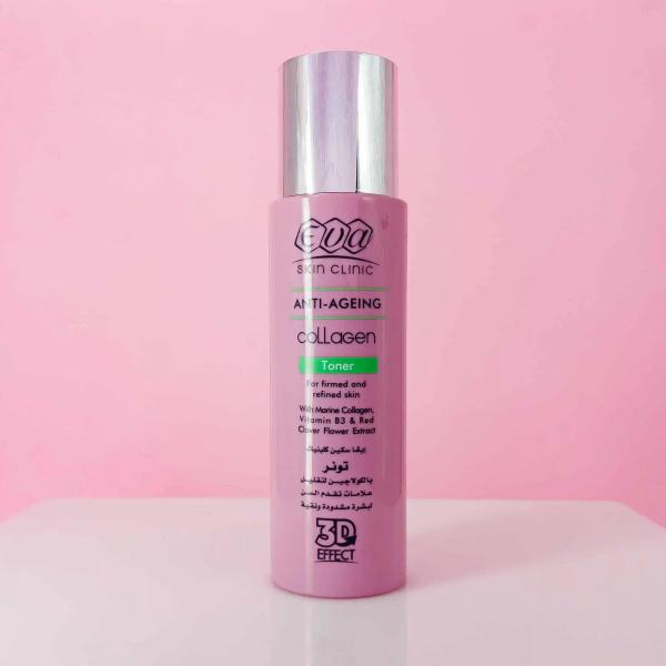 تونر كولاجين مضاد لعلامات التقدم في السن من ايفا بخلاصة الصبار للبشرة الصلبة والمكررة - 200 مل
