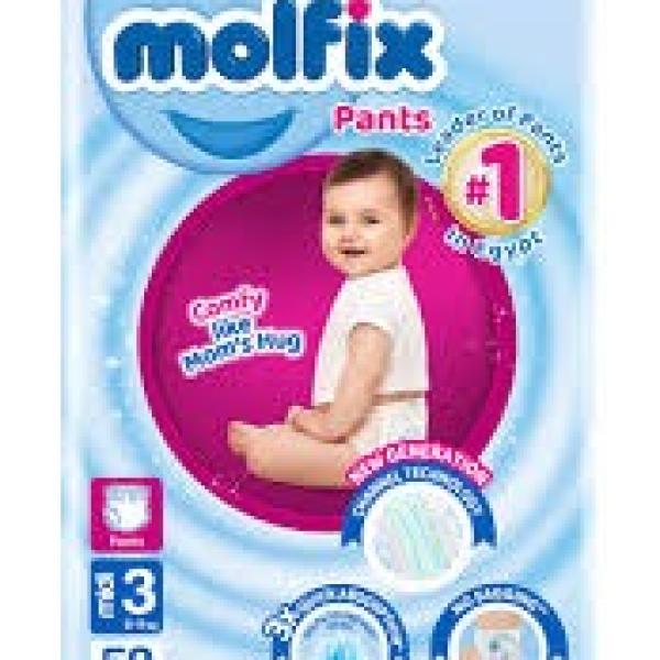 حفاضات كلوت للاطفال ميدي من مولفيكس، 58 قطعة - مقاس 3
