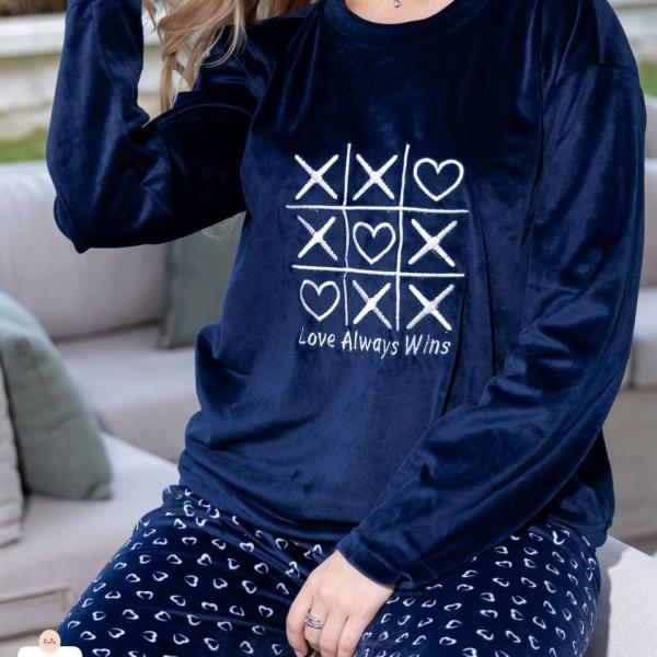 بيجامه فلورا قطيفه قلوب 1321