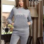 بيجامة مس الين قطيفة بنطلون مضلع جيب 814