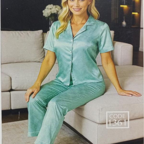 بيجامة جني مود ستان نص كم بزراير 1361