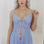 قميص موكا قصير تل * دانتيل مفتوح من الامام قلوب