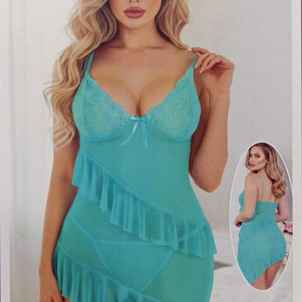 قميص موكا قصير تل دانتيل من علي الصدر فيونكة